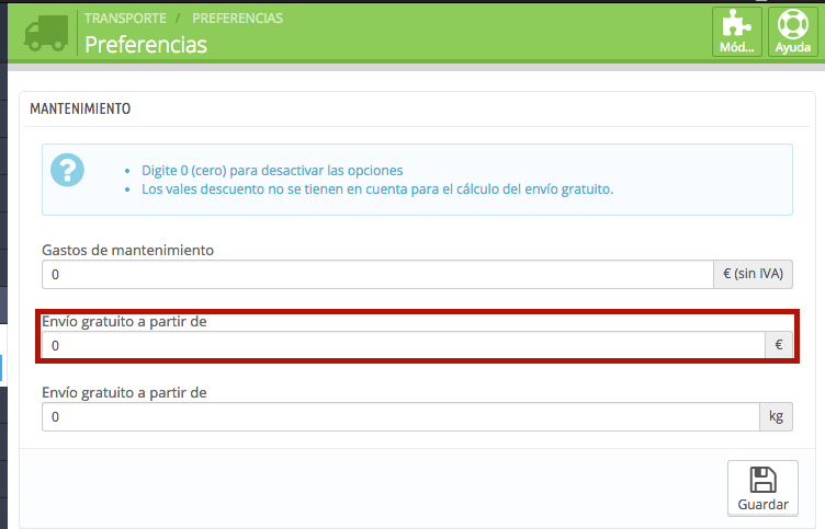 como configurar gastos de envio gratis en prestashop gastos de envio gratis en prestashop