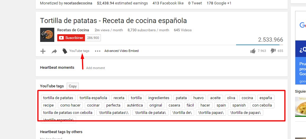 Seo en Youtube, etiquetas y palabras clave Ver Etiquetas y tags en los videos de Youtube