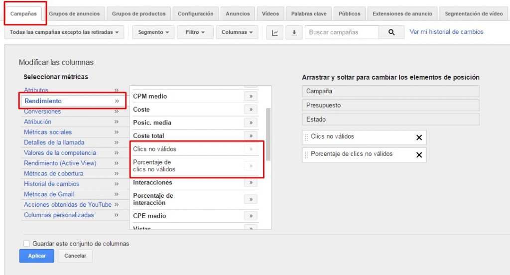 Porcentaje de clics no válidos que respecto del número total de clics Clics no válidos adwords, porcentaje de clics no válidos que respecto del número total de clics