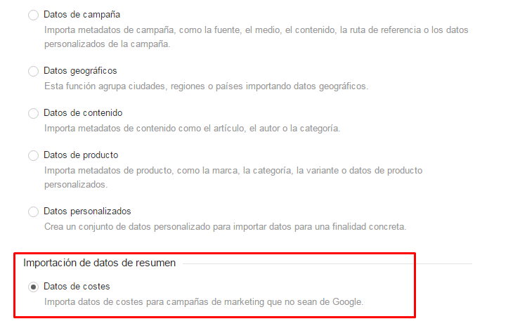 Importar datos de costes en Google Analytics - Importar datos de costes en Google Analytics -