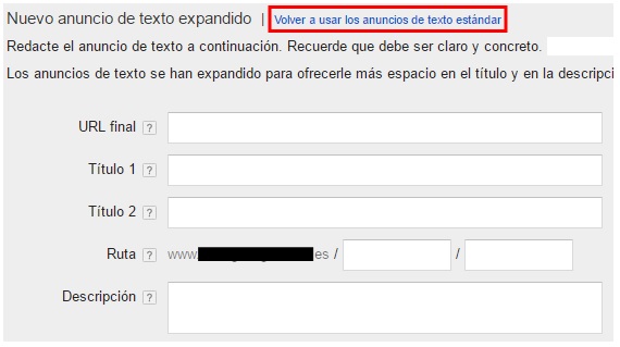 Expanded Text Ads - Creación de nuevo anuncio de texto expandido Expanded Text Ads - Creación de nuevo anuncio de texto expandido